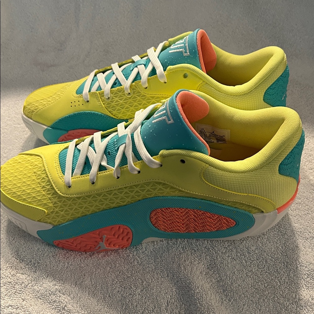 Vibrant Yellow and Teal Sneakers.Tatum 2